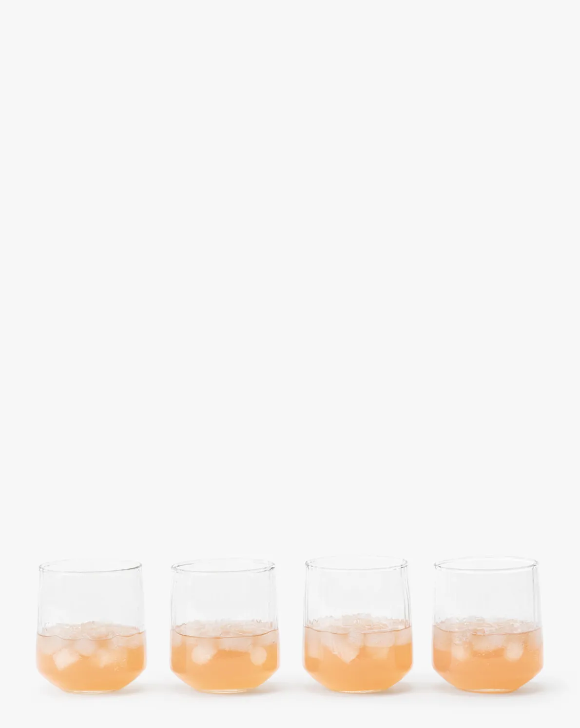 Ribbed Short Drinking Glasses (Set of 4)