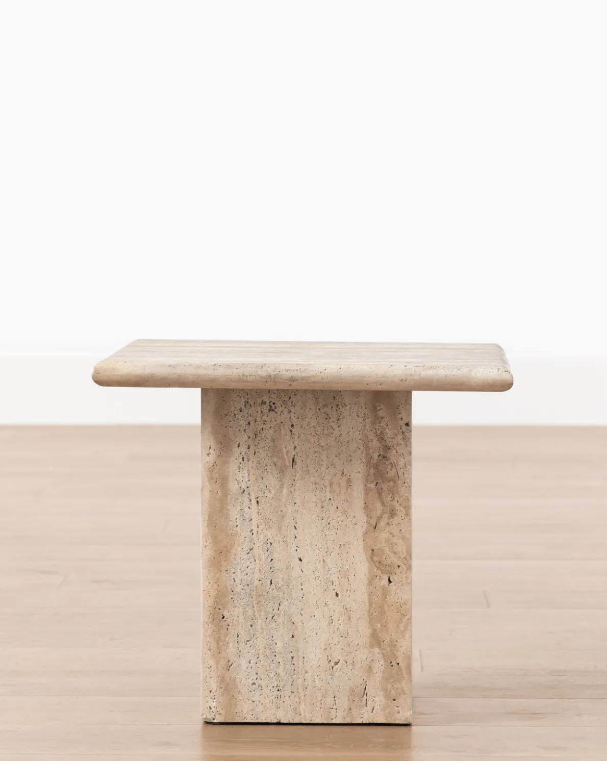 Travertine Side Table