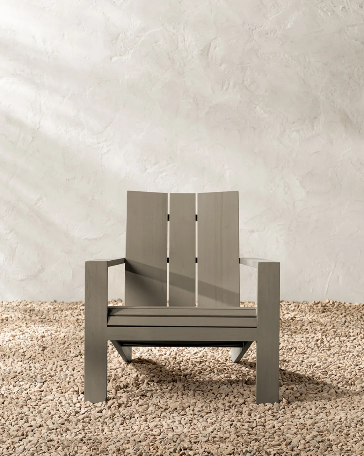 Triby Gray Teak Outdoor Lounge Chair