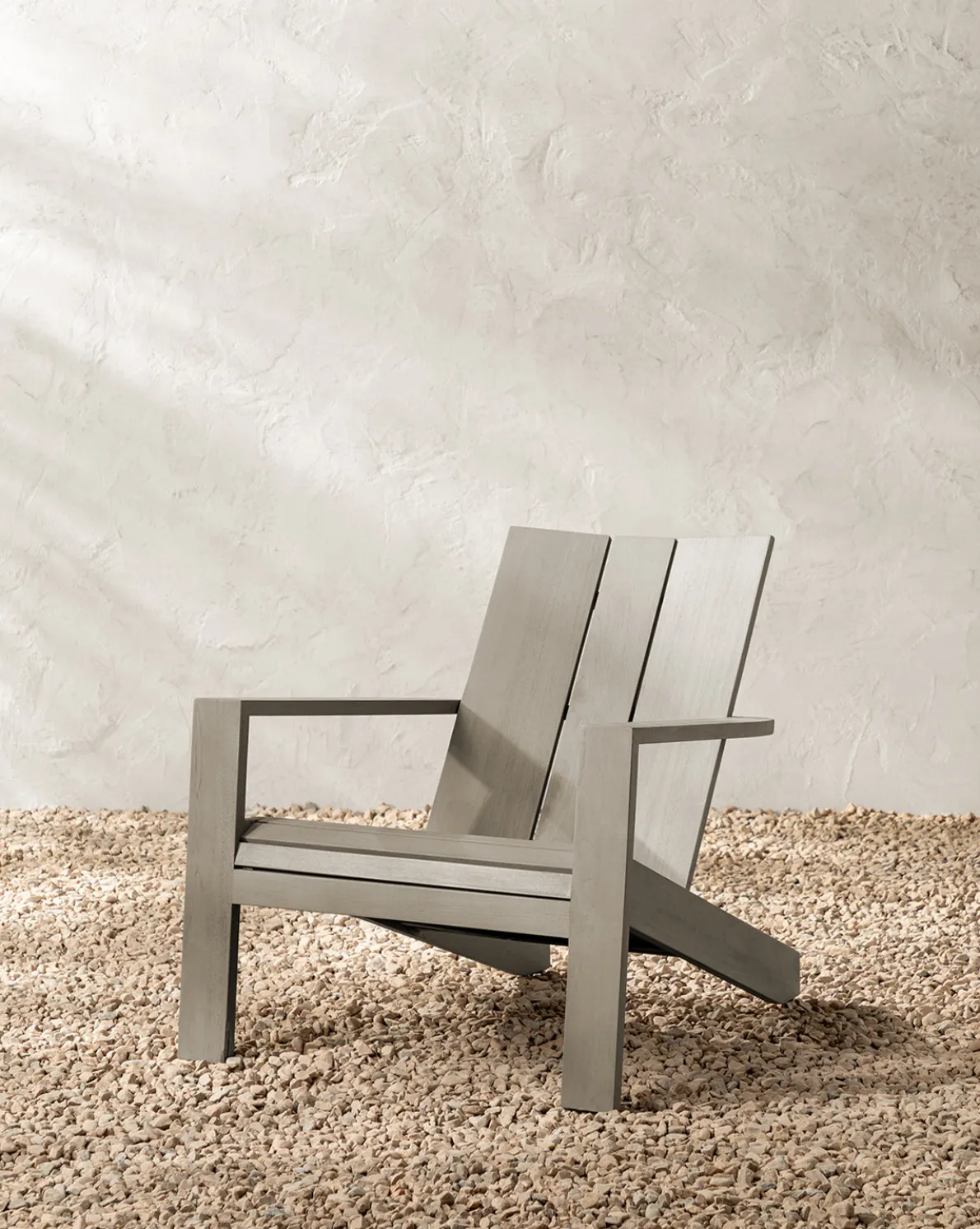 Triby Gray Teak Outdoor Lounge Chair