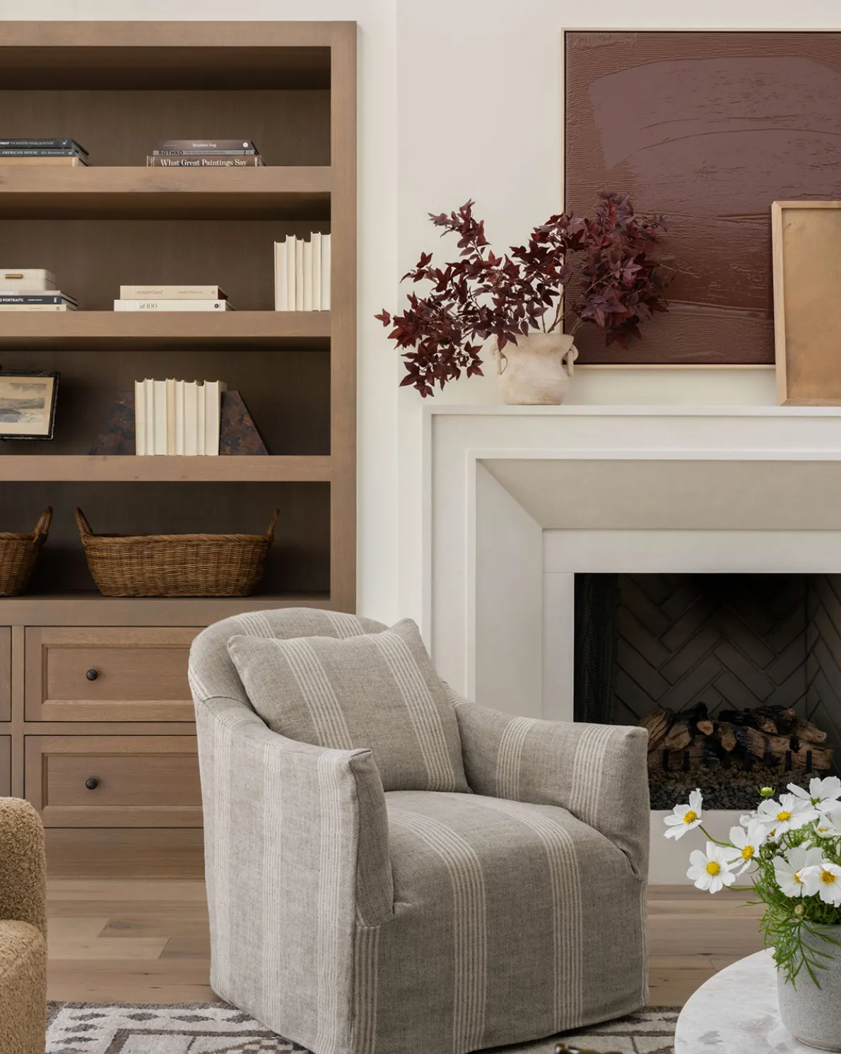 Trudeaux Slipcover Swivel Chair