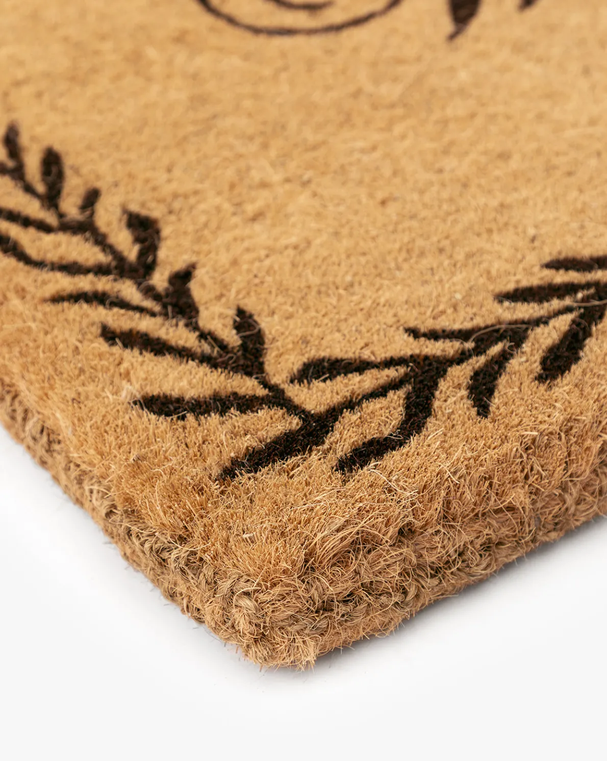 Welcome Doormat with Leaf Border