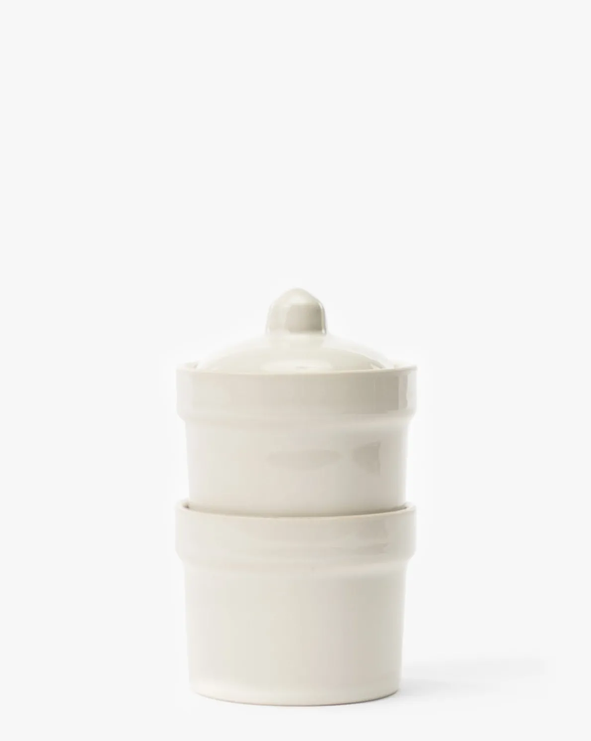 White Stackable Pinch Pots (Set of 2)