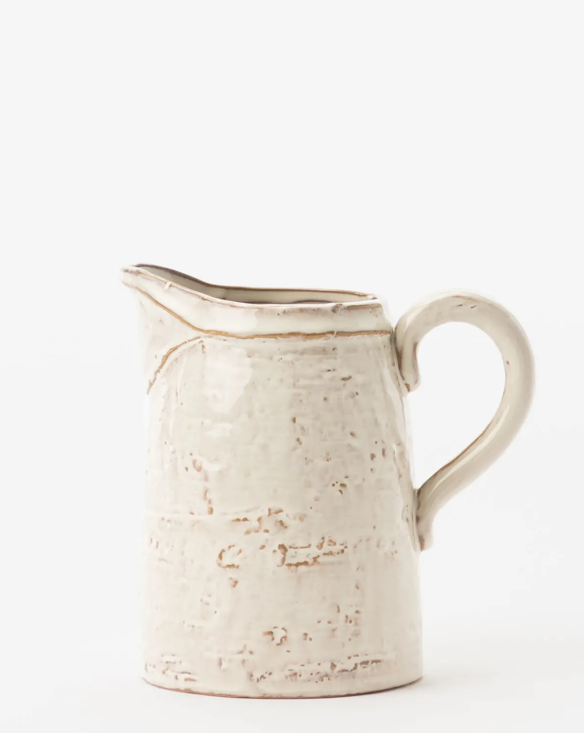 White Stoneware Pitcher