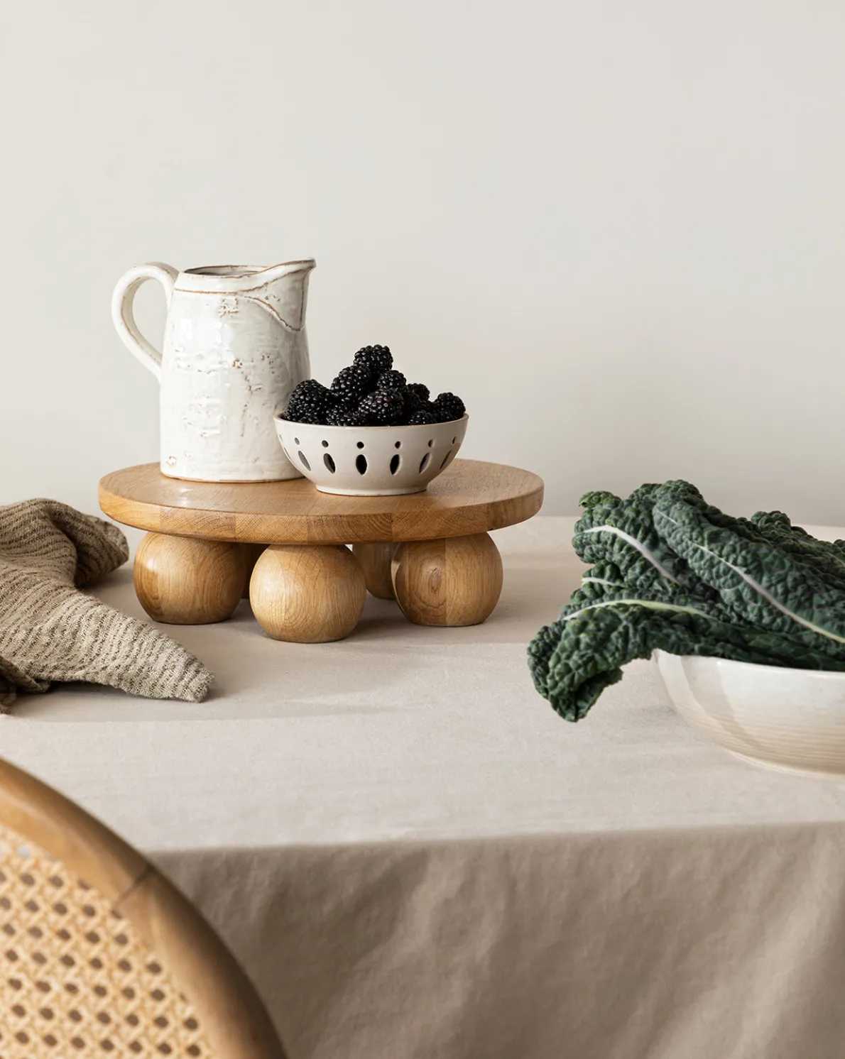 White Stoneware Pitcher