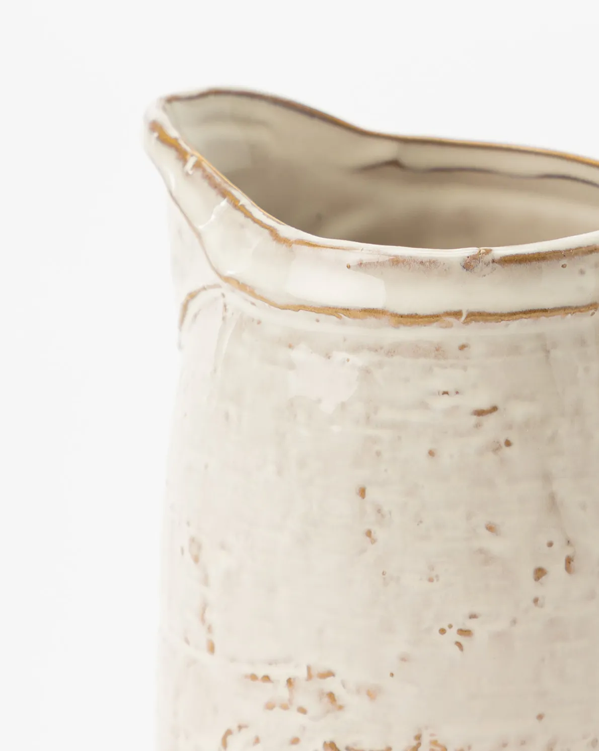 White Stoneware Pitcher