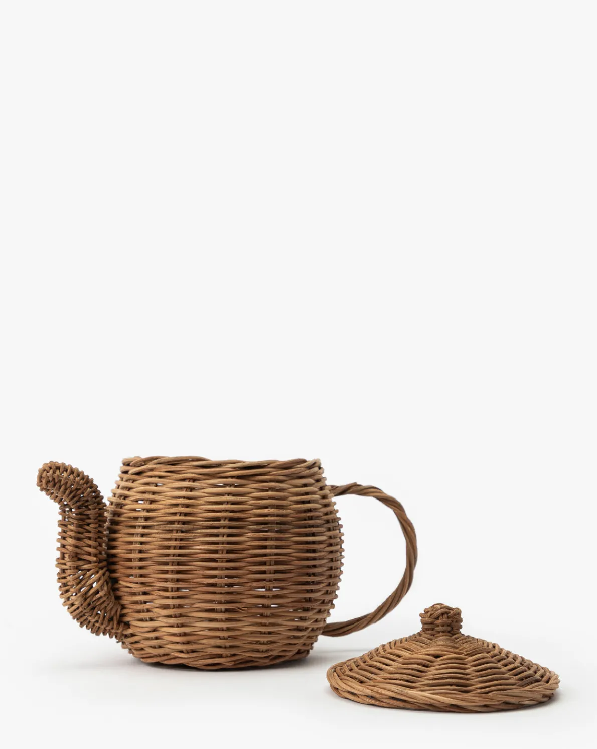 Woven Rattan Play Tea Set (Set of 7)